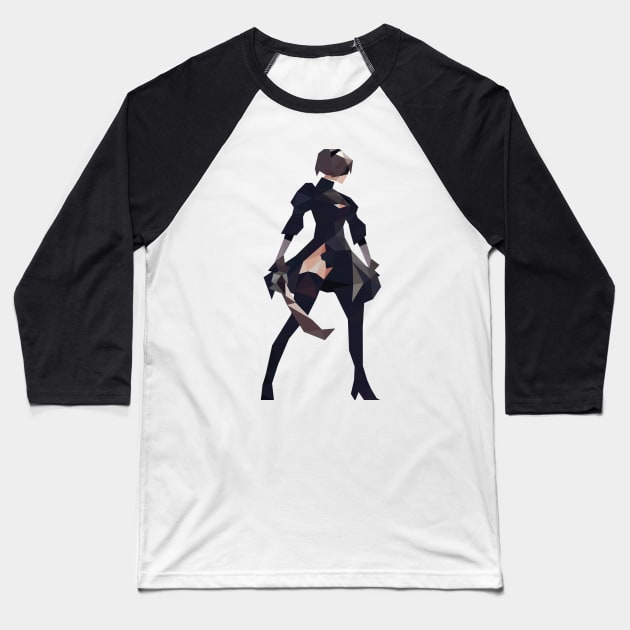 Low Poly 2d NieR: Automata Baseball T-Shirt by hoodwinkedfool